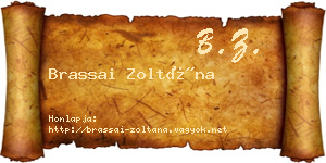 Brassai Zoltána névjegykártya